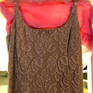 Size 4 floor length gold lace gown worn once.